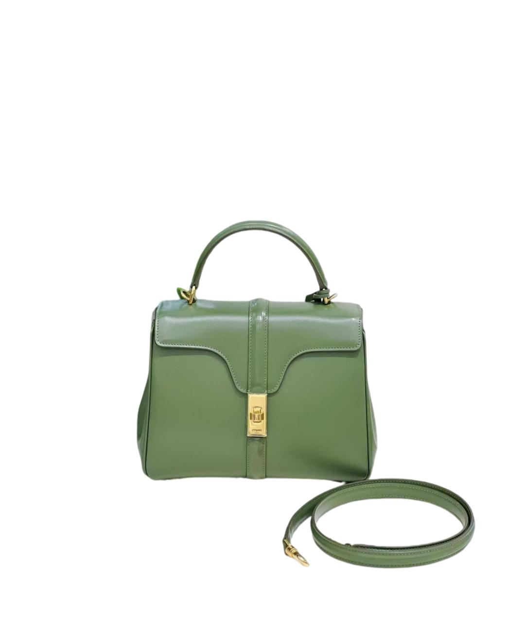 CELINE Зеленая кожаная сумка через плечо, фото 7