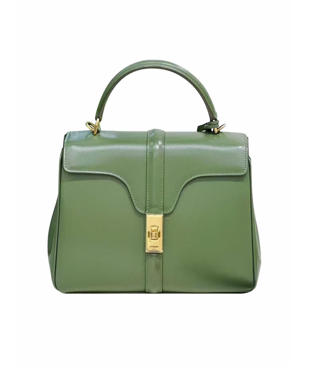 CELINE Зеленая кожаная сумка через плечо, фото 1
