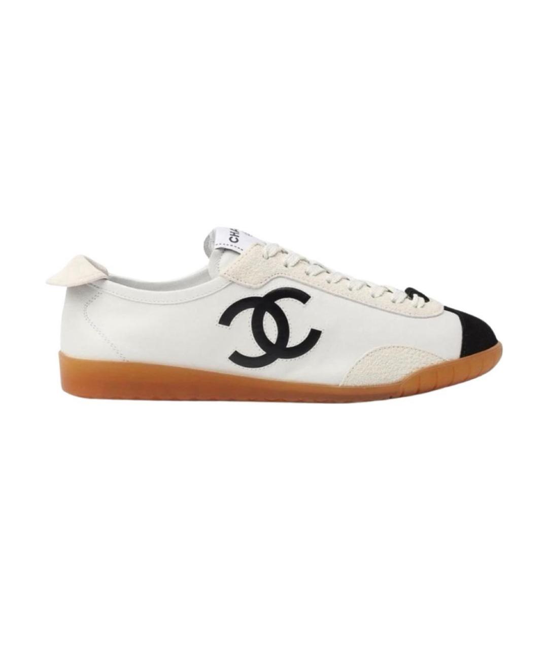 CHANEL Белые кожаные кеды, фото 6