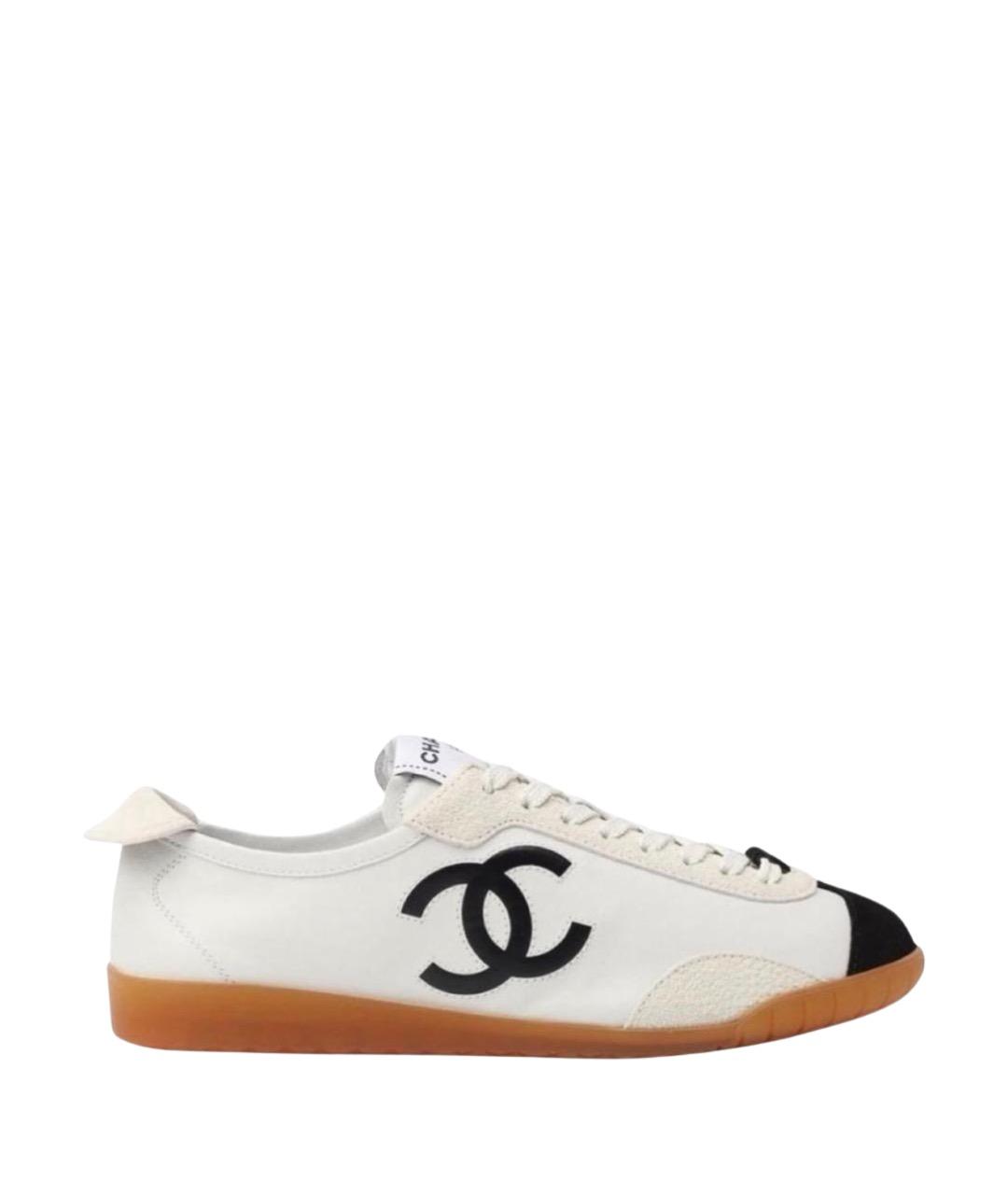 CHANEL Белые кожаные кеды, фото 1