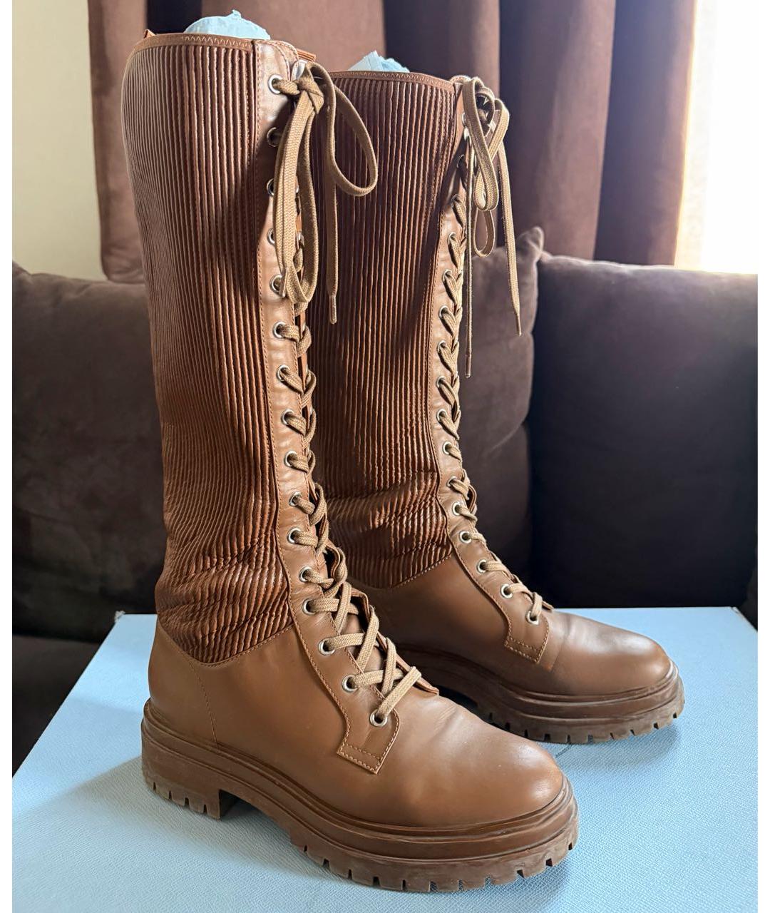 GIANVITO ROSSI Горчичные кожаные полусапоги, фото 6