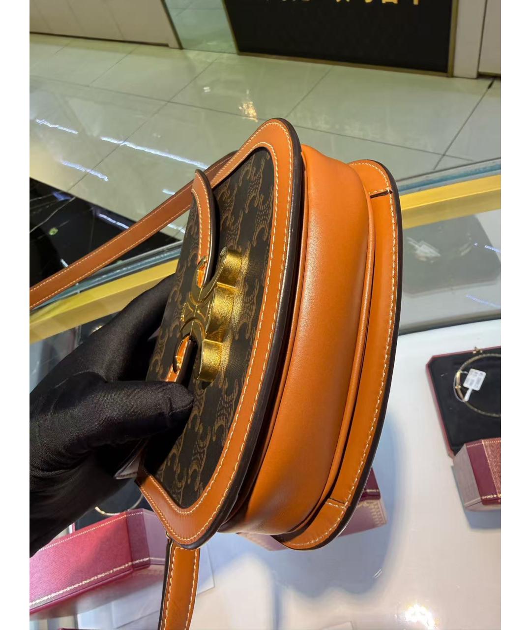 CELINE Коричневая сумка через плечо, фото 5