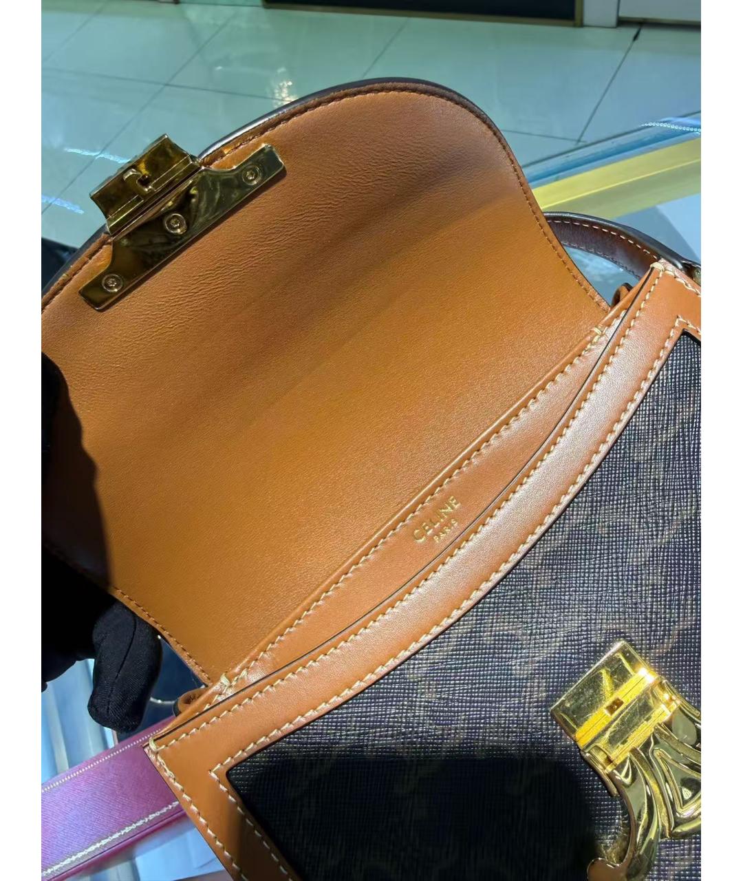 CELINE Коричневая сумка через плечо, фото 6