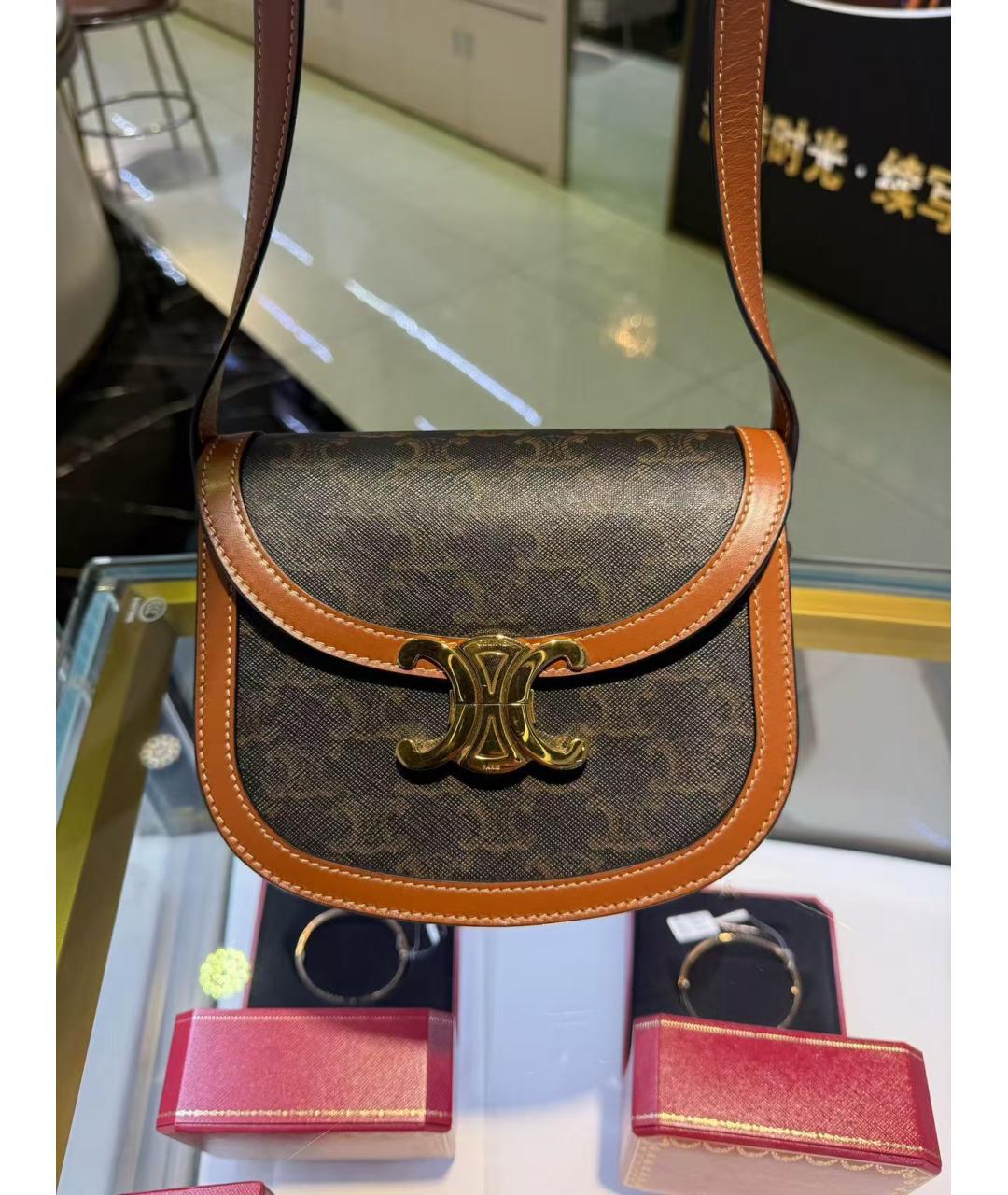 CELINE Коричневая сумка через плечо, фото 2