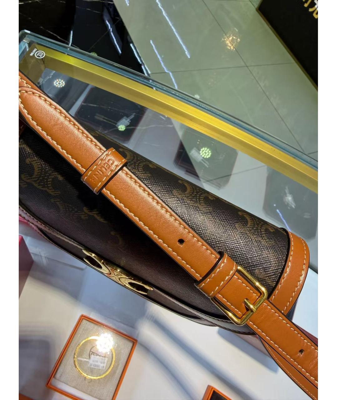 CELINE Коричневая сумка через плечо, фото 4