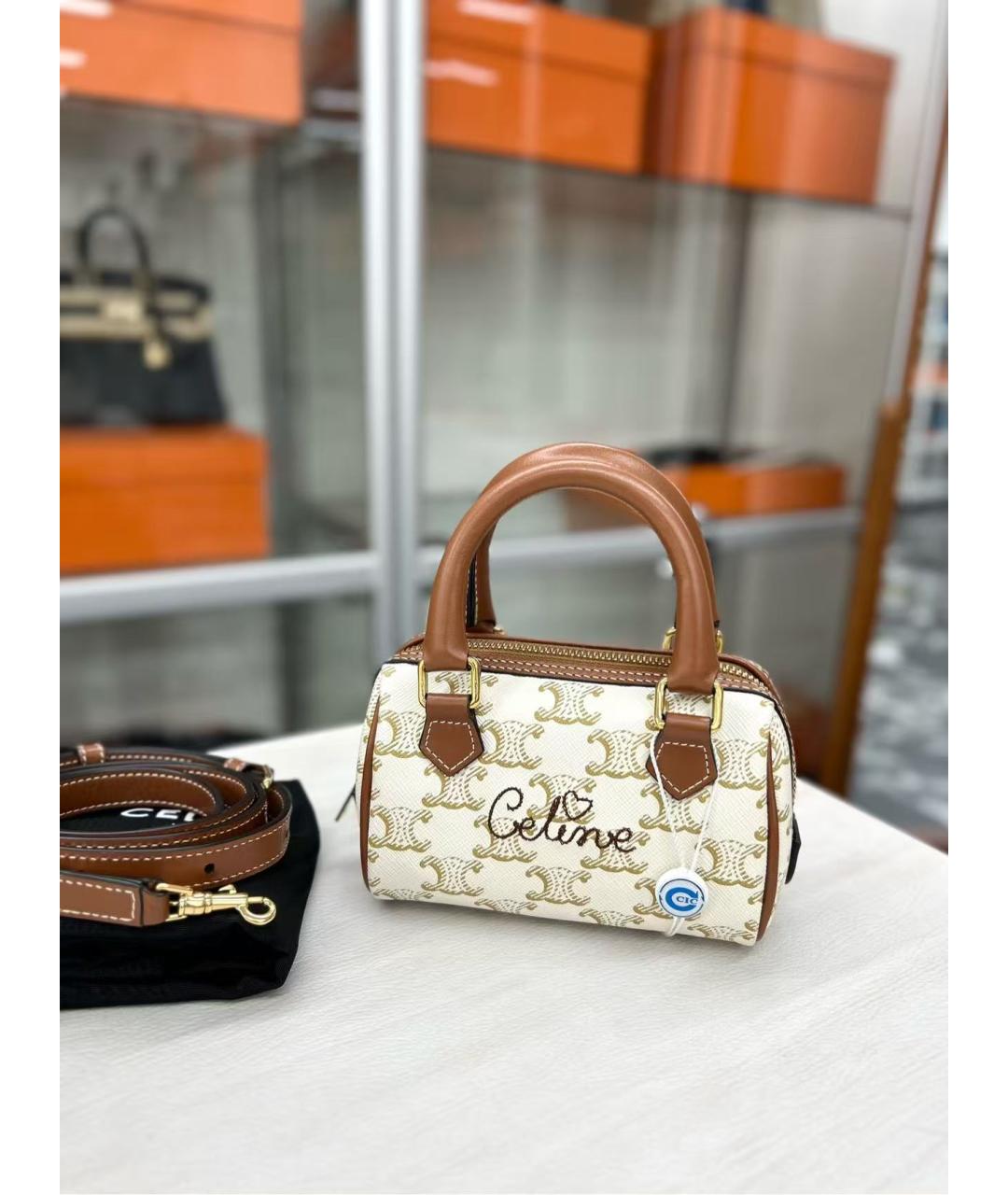 CELINE Белая сумка с короткими ручками, фото 7