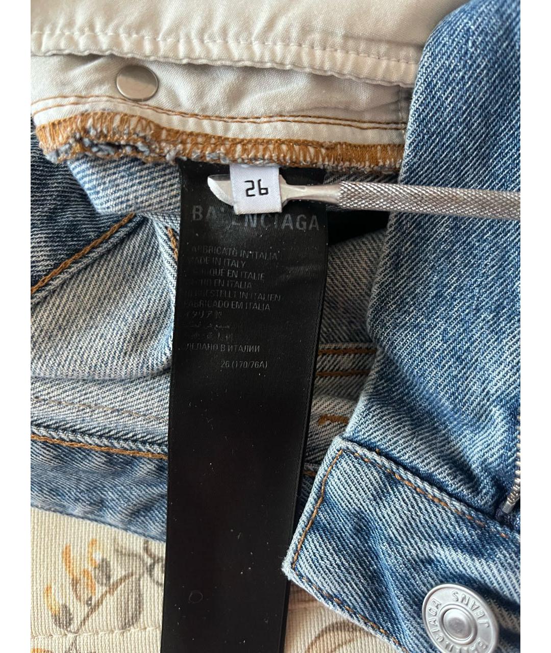 BALENCIAGA Голубые прямые джинсы, фото 4