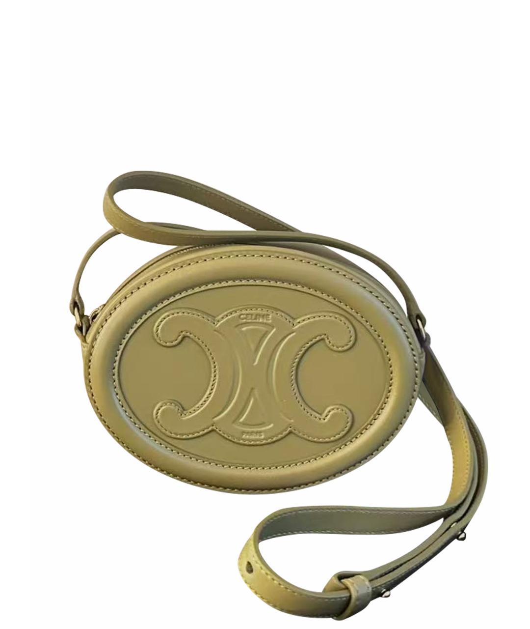 CELINE Салатовая кожаная сумка через плечо, фото 1
