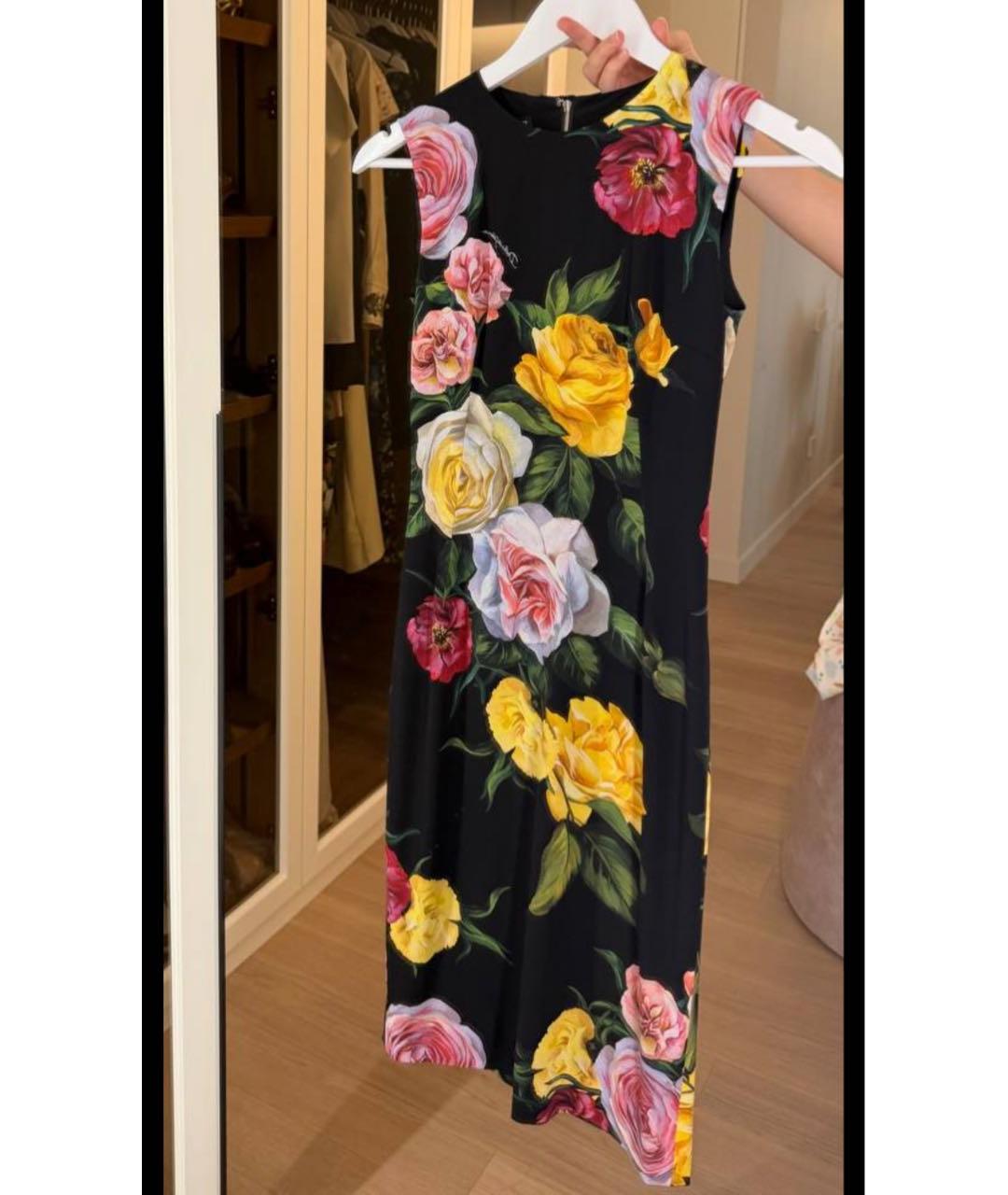 DOLCE&GABBANA Мульти шелковое коктейльное платье, фото 5