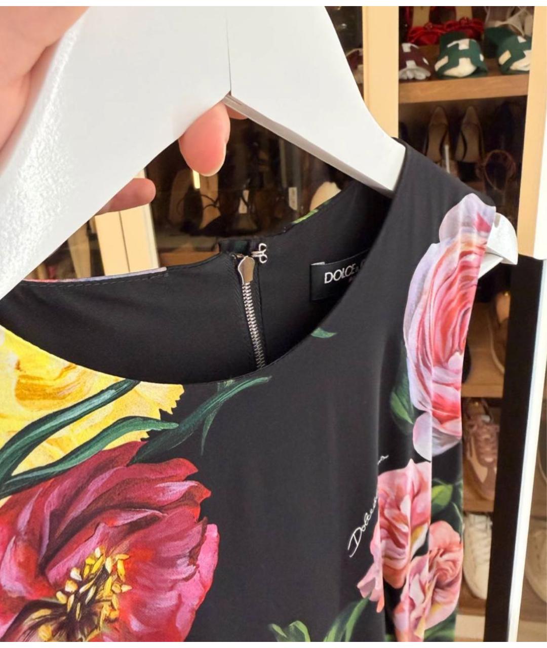 DOLCE&GABBANA Мульти шелковое коктейльное платье, фото 2