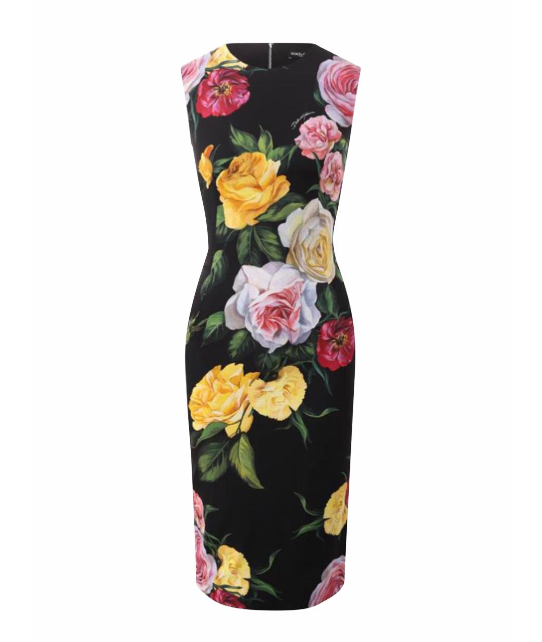 DOLCE&GABBANA Мульти шелковое коктейльное платье, фото 1