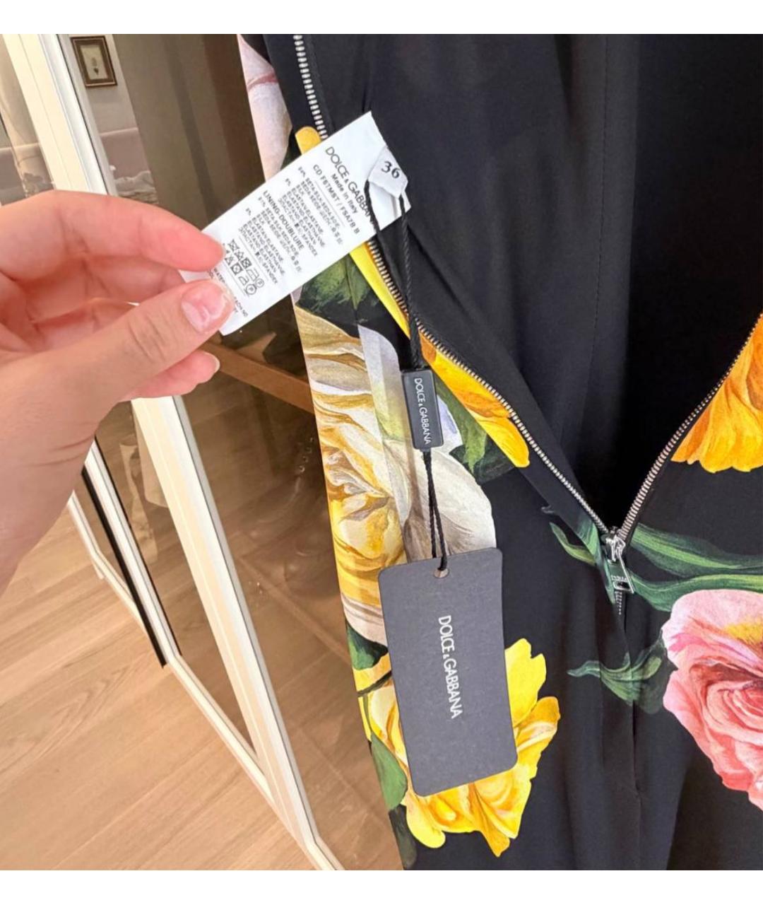 DOLCE&GABBANA Мульти шелковое коктейльное платье, фото 3