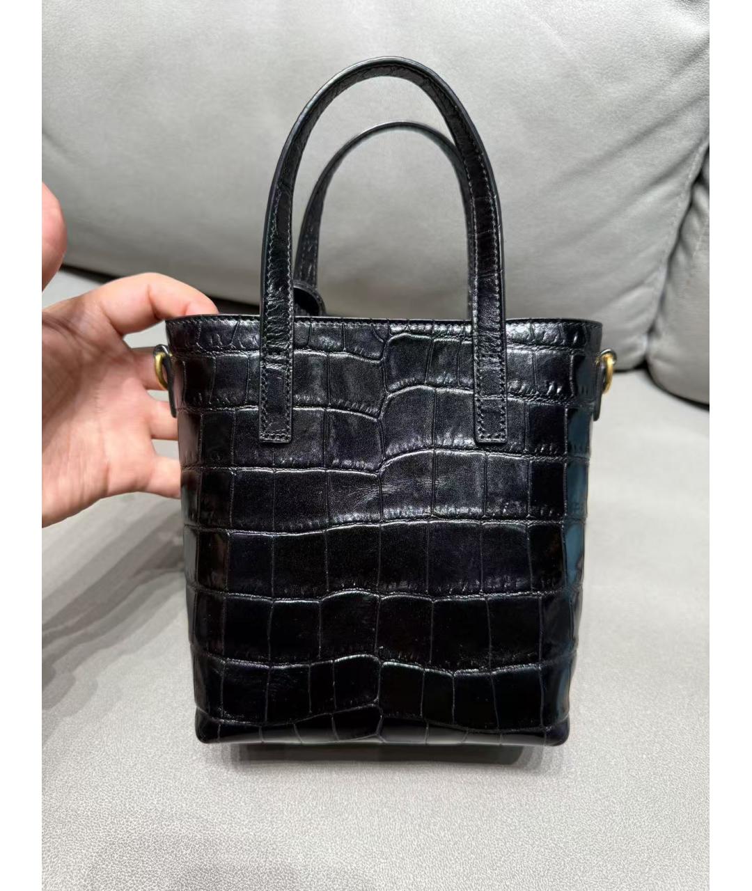 SAINT LAURENT Черная кожаная сумка через плечо, фото 4