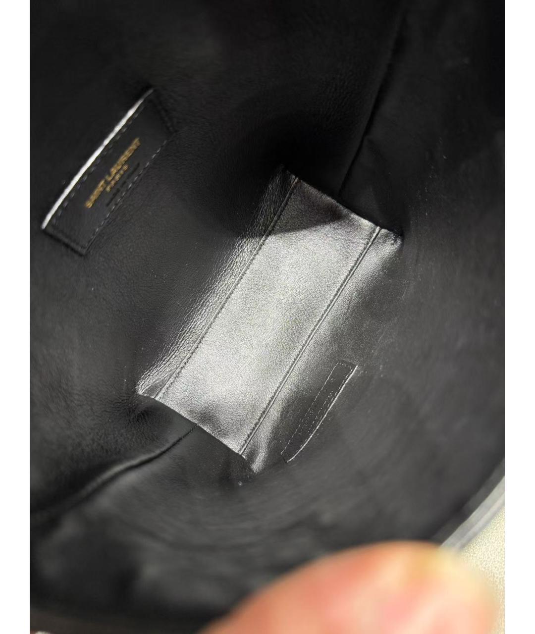 SAINT LAURENT Черная кожаная сумка через плечо, фото 8