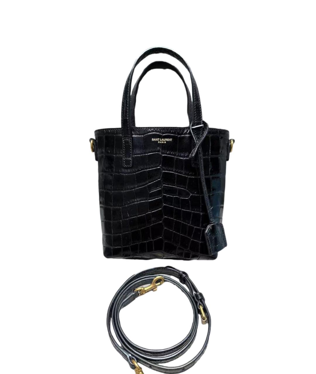 SAINT LAURENT Черная кожаная сумка через плечо, фото 9