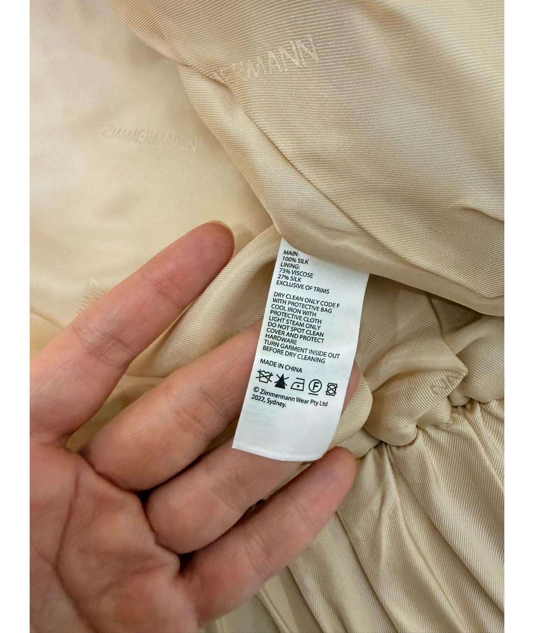ZIMMERMANN Бежевая шелковая куртка, фото 5