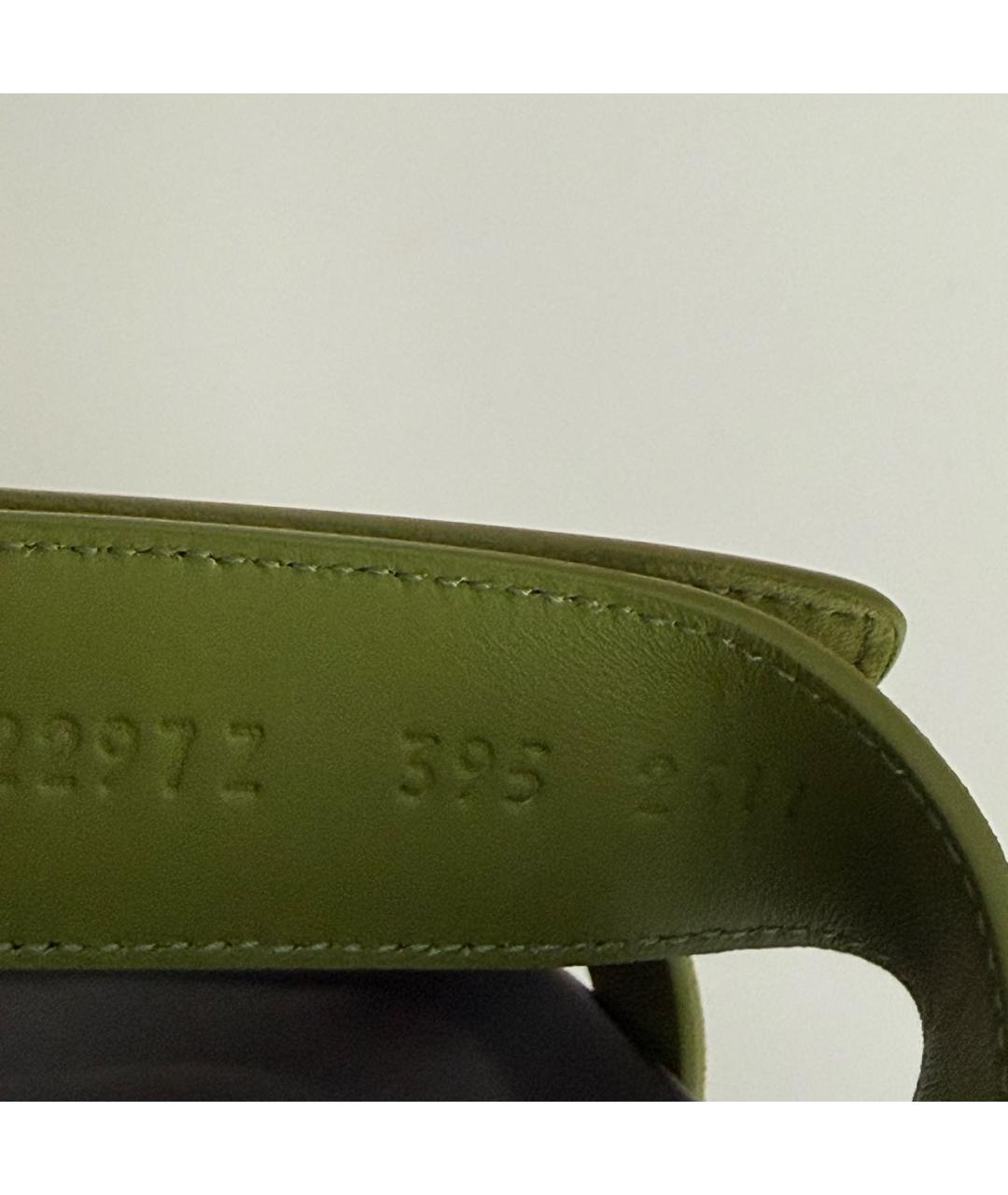 HERMES Зеленые замшевые сандалии, фото 5