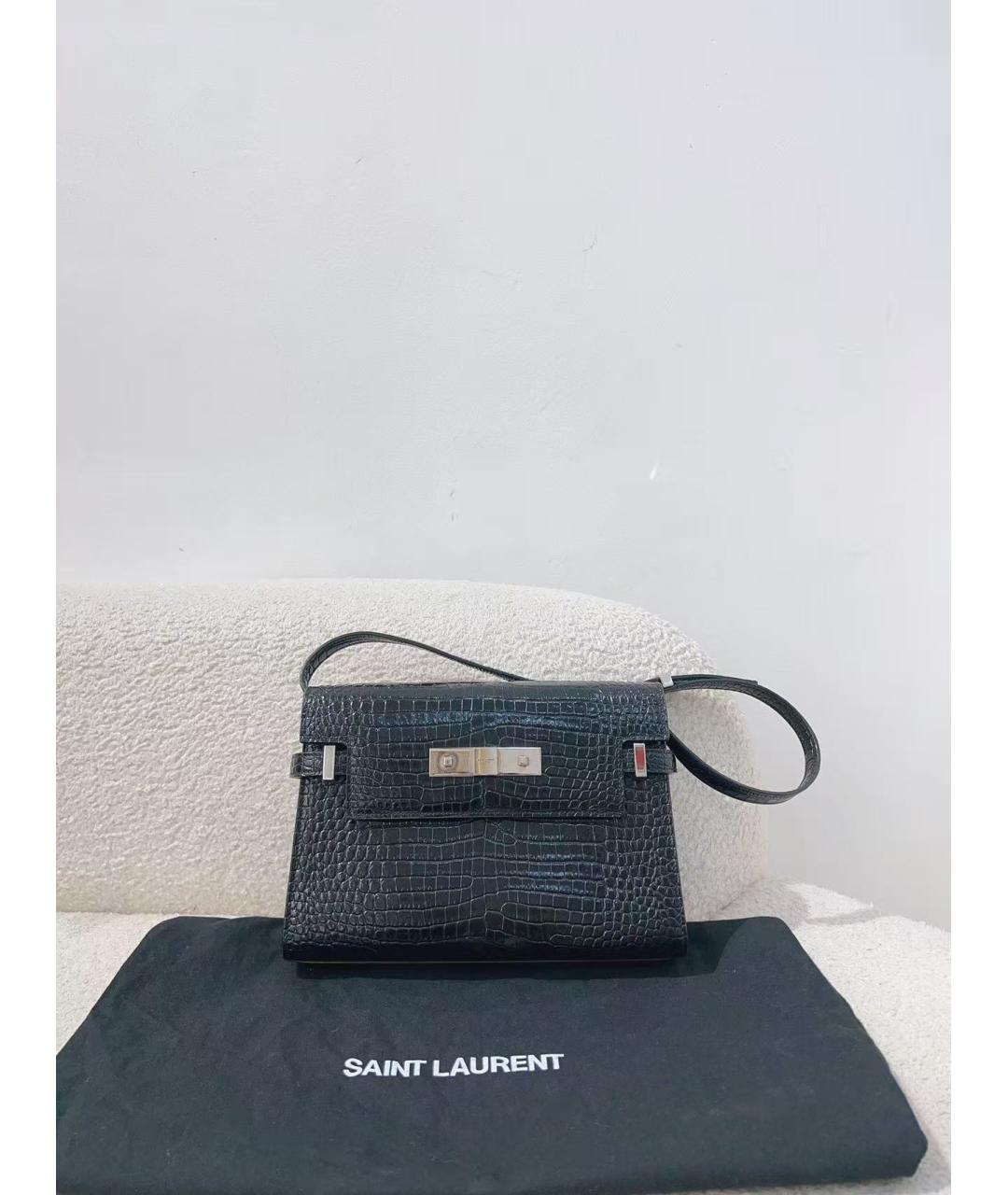 SAINT LAURENT Черная кожаная сумка через плечо, фото 7