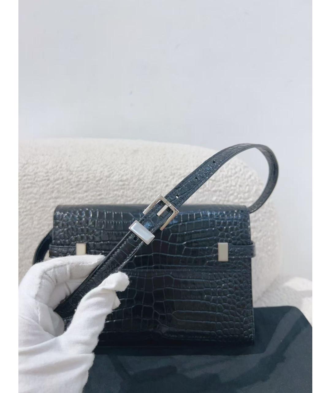 SAINT LAURENT Черная кожаная сумка через плечо, фото 4