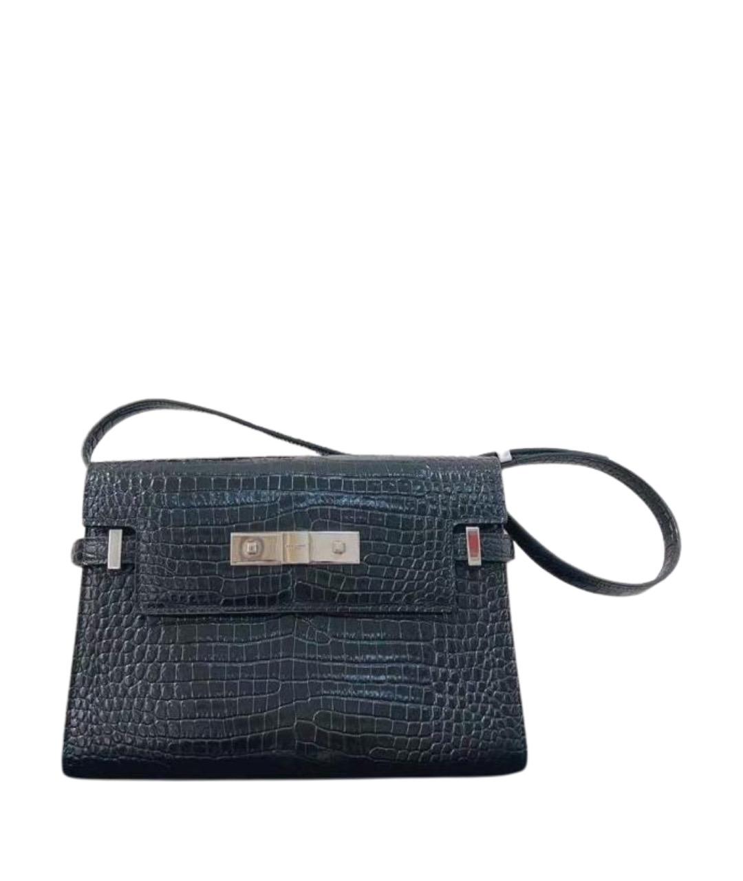 SAINT LAURENT Черная кожаная сумка через плечо, фото 1