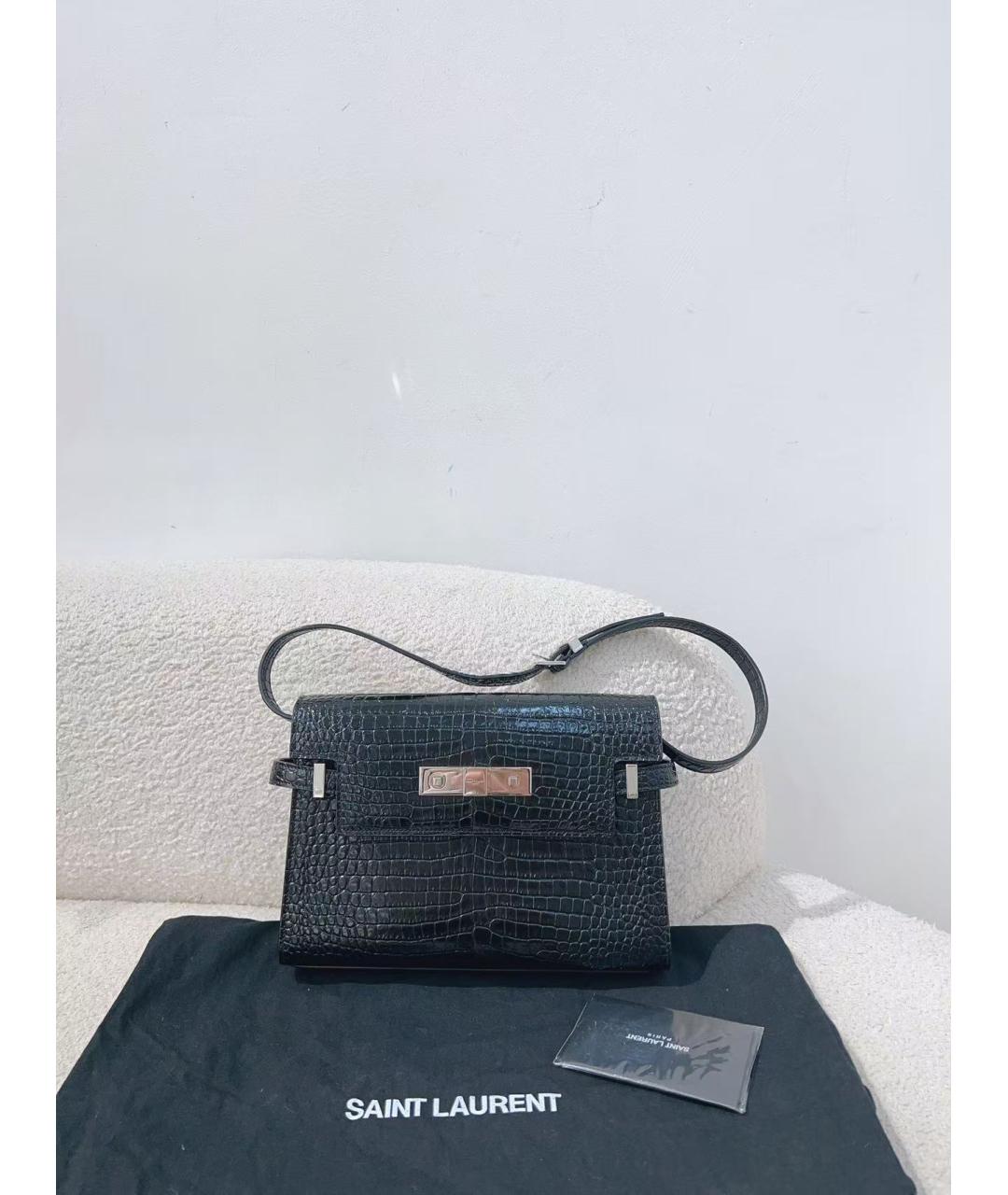 SAINT LAURENT Черная кожаная сумка через плечо, фото 6