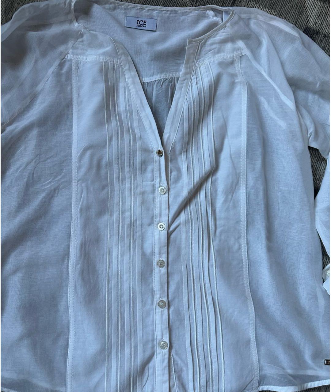 ICEBERG Белая шифоновая блузы, фото 2