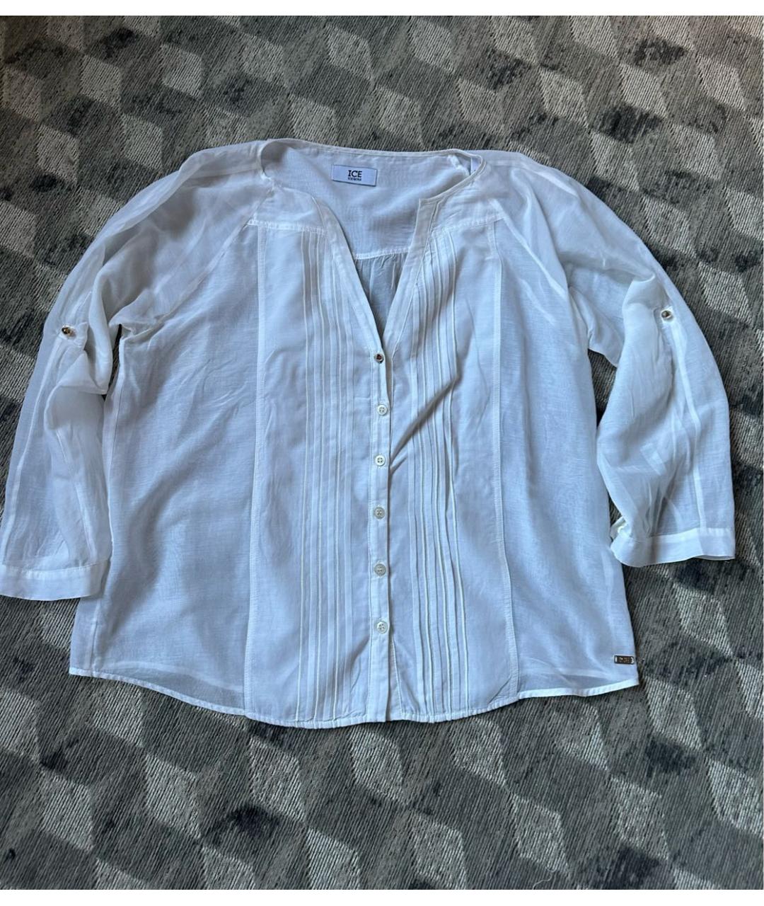 ICEBERG Белая шифоновая блузы, фото 9