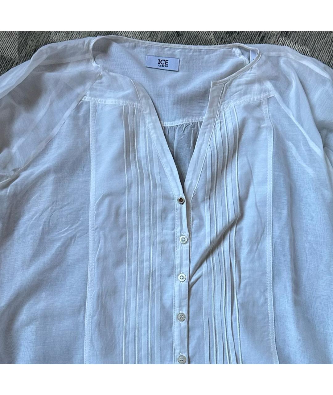 ICEBERG Белая шифоновая блузы, фото 8