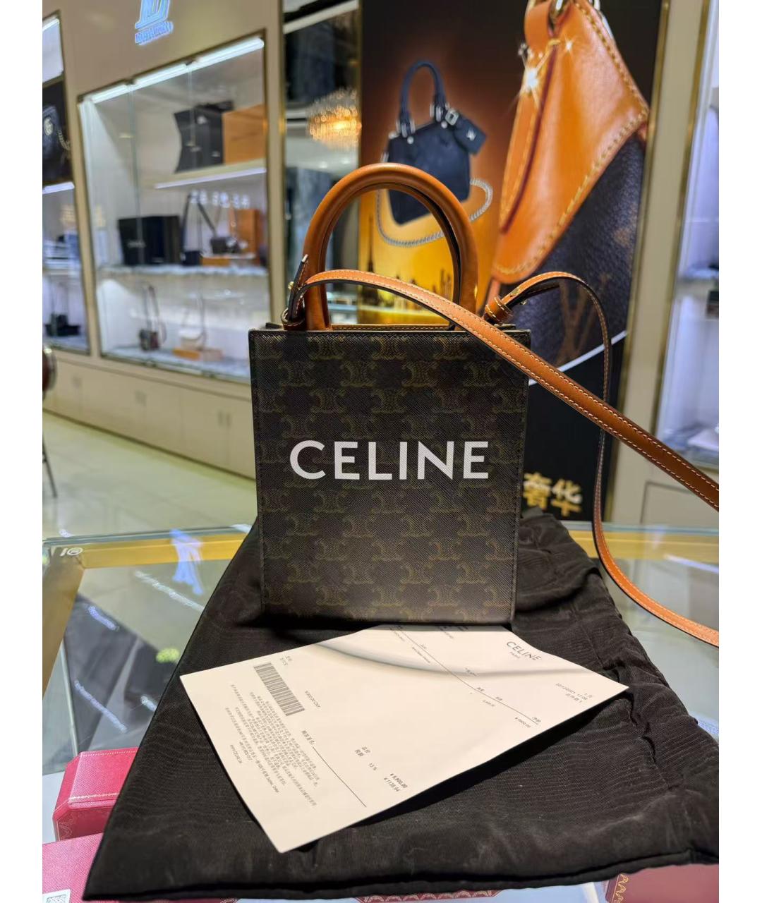 CELINE Коричневая сумка через плечо, фото 6