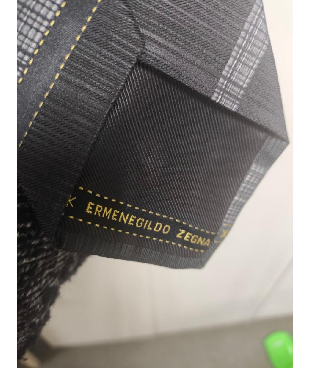ERMENEGILDO ZEGNA XXX Антрацитовый шелковый галстук, фото 3