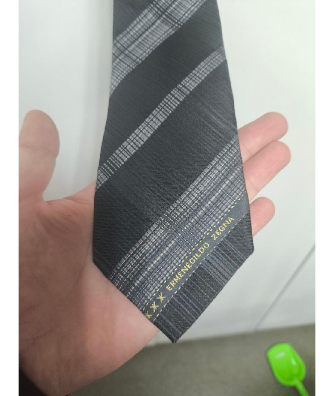 ERMENEGILDO ZEGNA XXX Антрацитовый шелковый галстук, фото 2