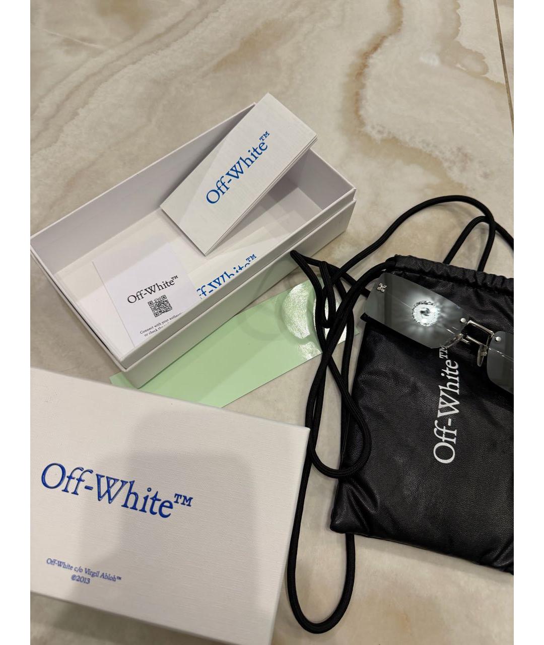 OFF-WHITE Антрацитовые солнцезащитные очки, фото 4