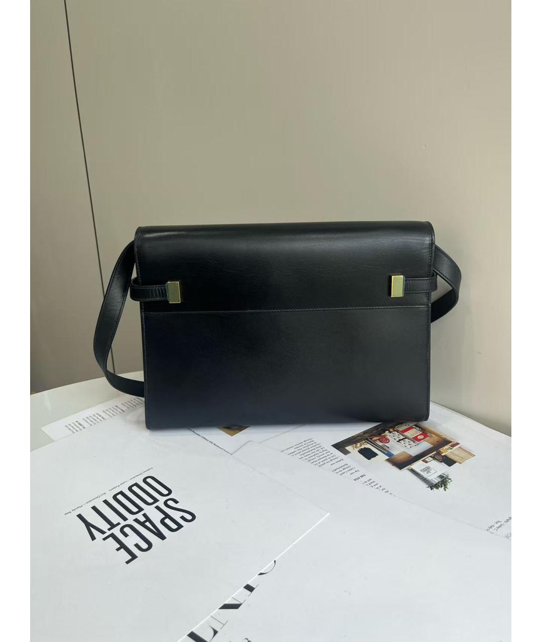 SAINT LAURENT Черная кожаная сумка через плечо, фото 2