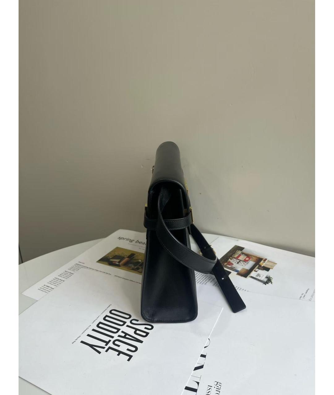 SAINT LAURENT Черная кожаная сумка через плечо, фото 4