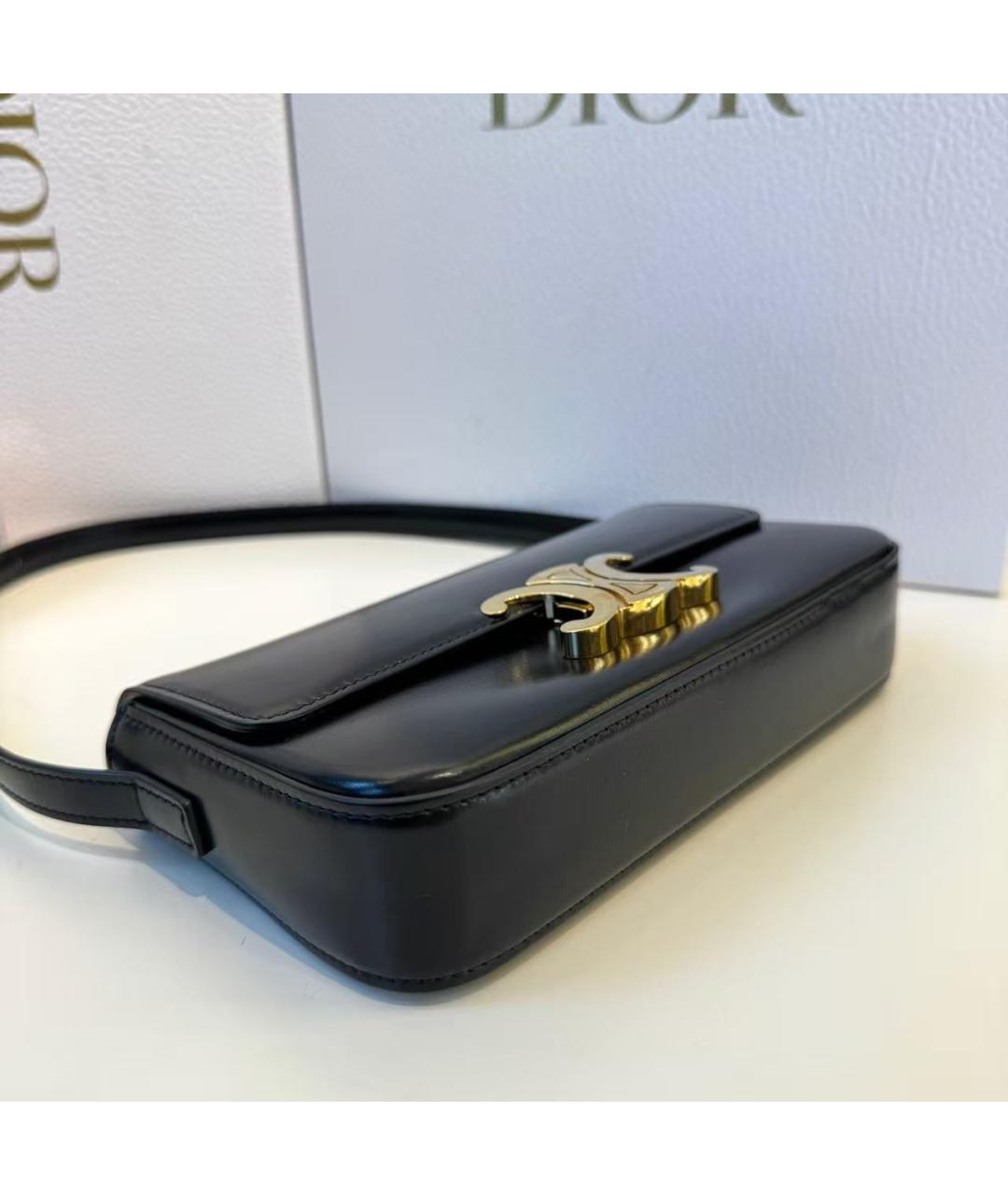 CELINE Черная кожаная сумка через плечо, фото 5