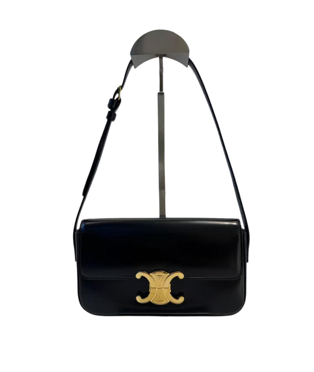 CELINE Черная кожаная сумка через плечо, фото 8