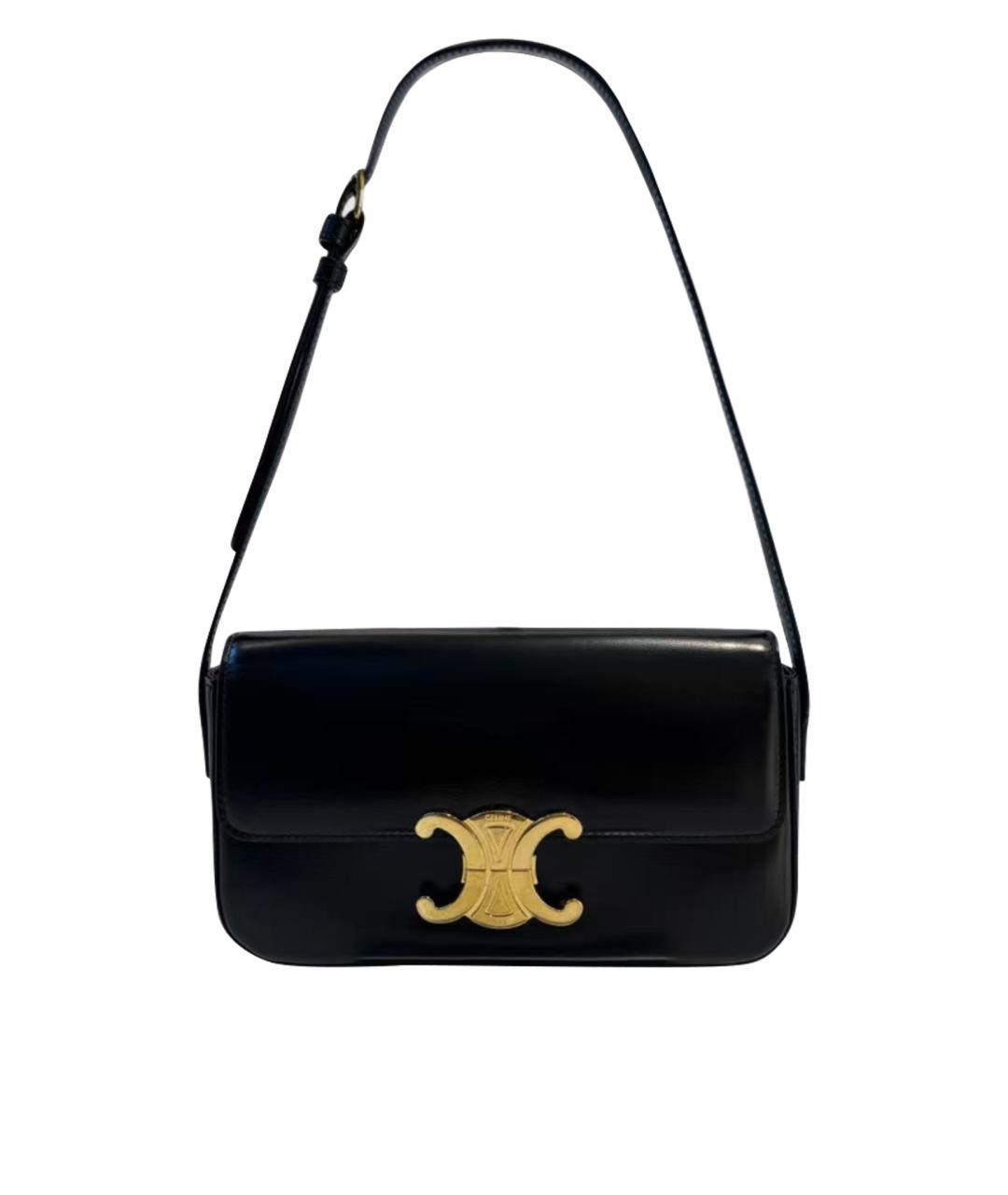 CELINE Черная кожаная сумка через плечо, фото 1