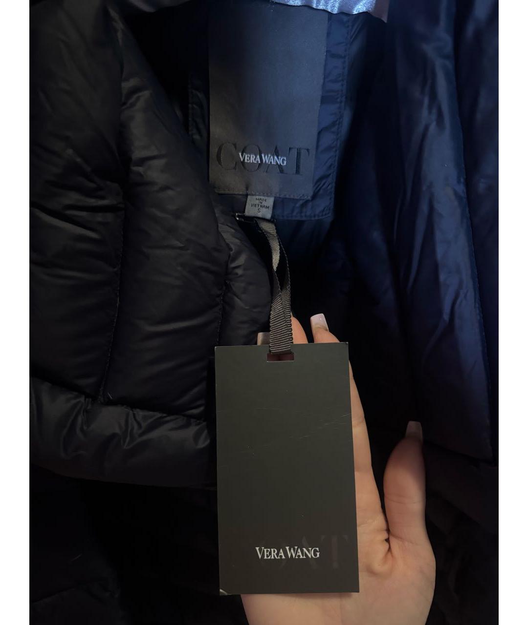 VERA WANG Темно-синий полиэстеровый пуховик, фото 5