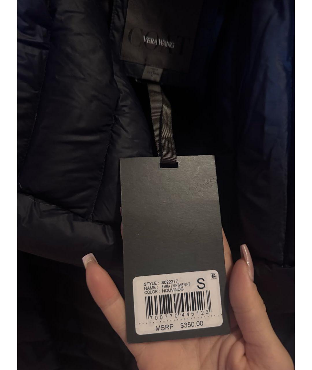 VERA WANG Темно-синий полиэстеровый пуховик, фото 6