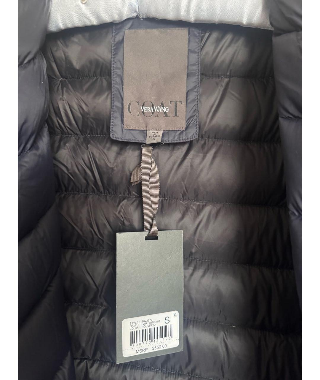 VERA WANG Темно-синий полиэстеровый пуховик, фото 3
