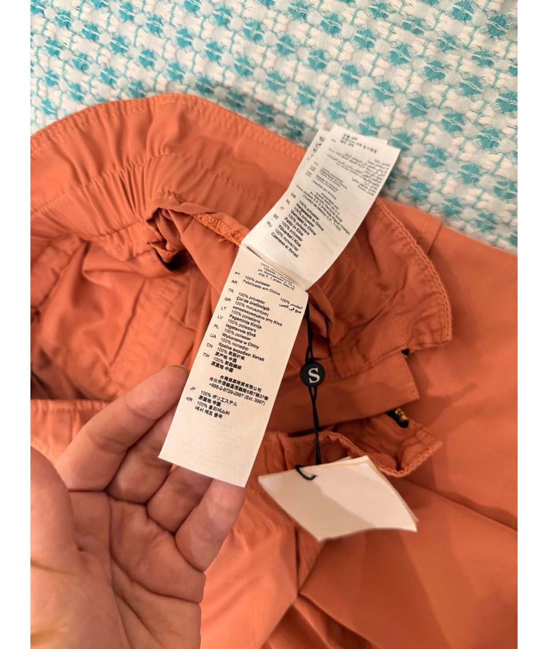 SANDRO Коралловые полиэстеровые прямые брюки, фото 5