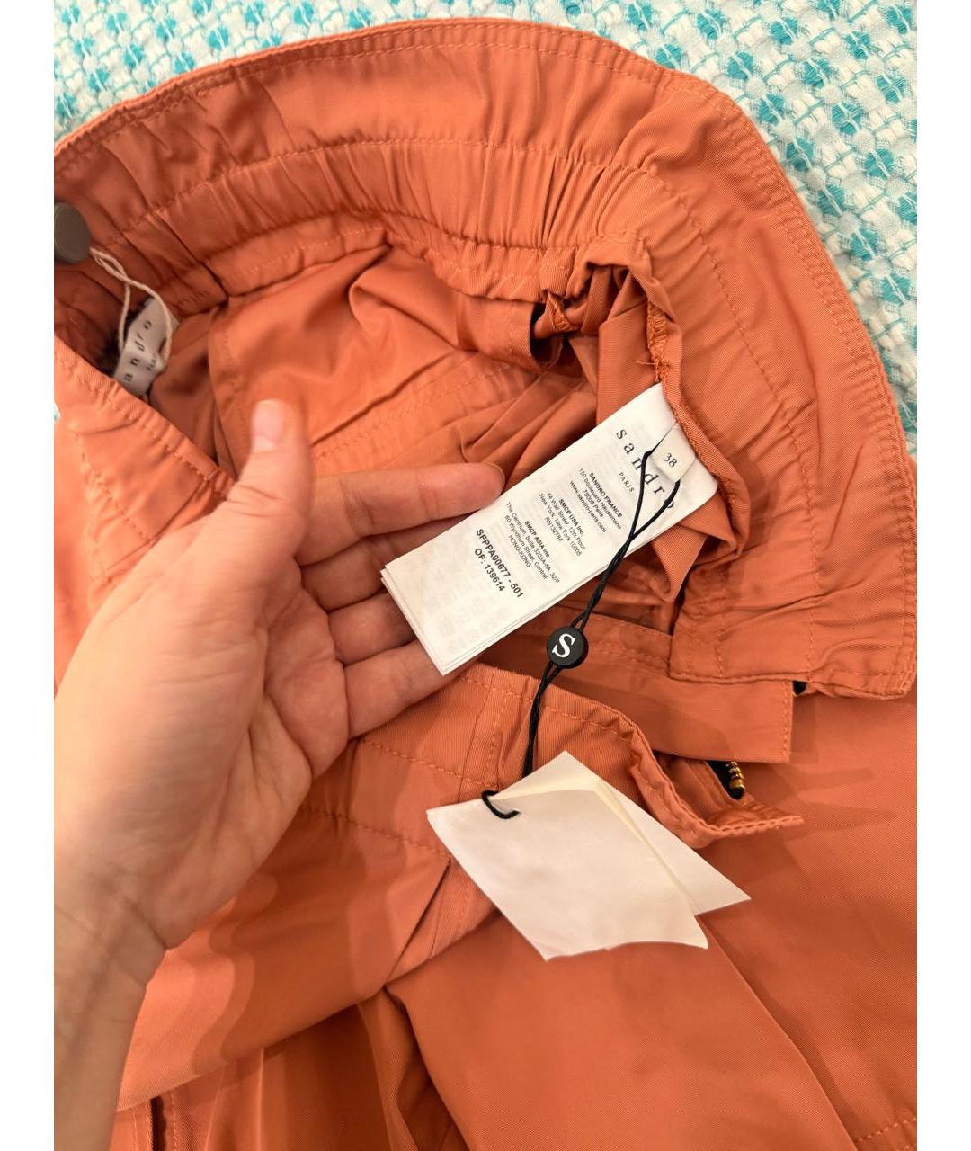 SANDRO Коралловые полиэстеровые прямые брюки, фото 4