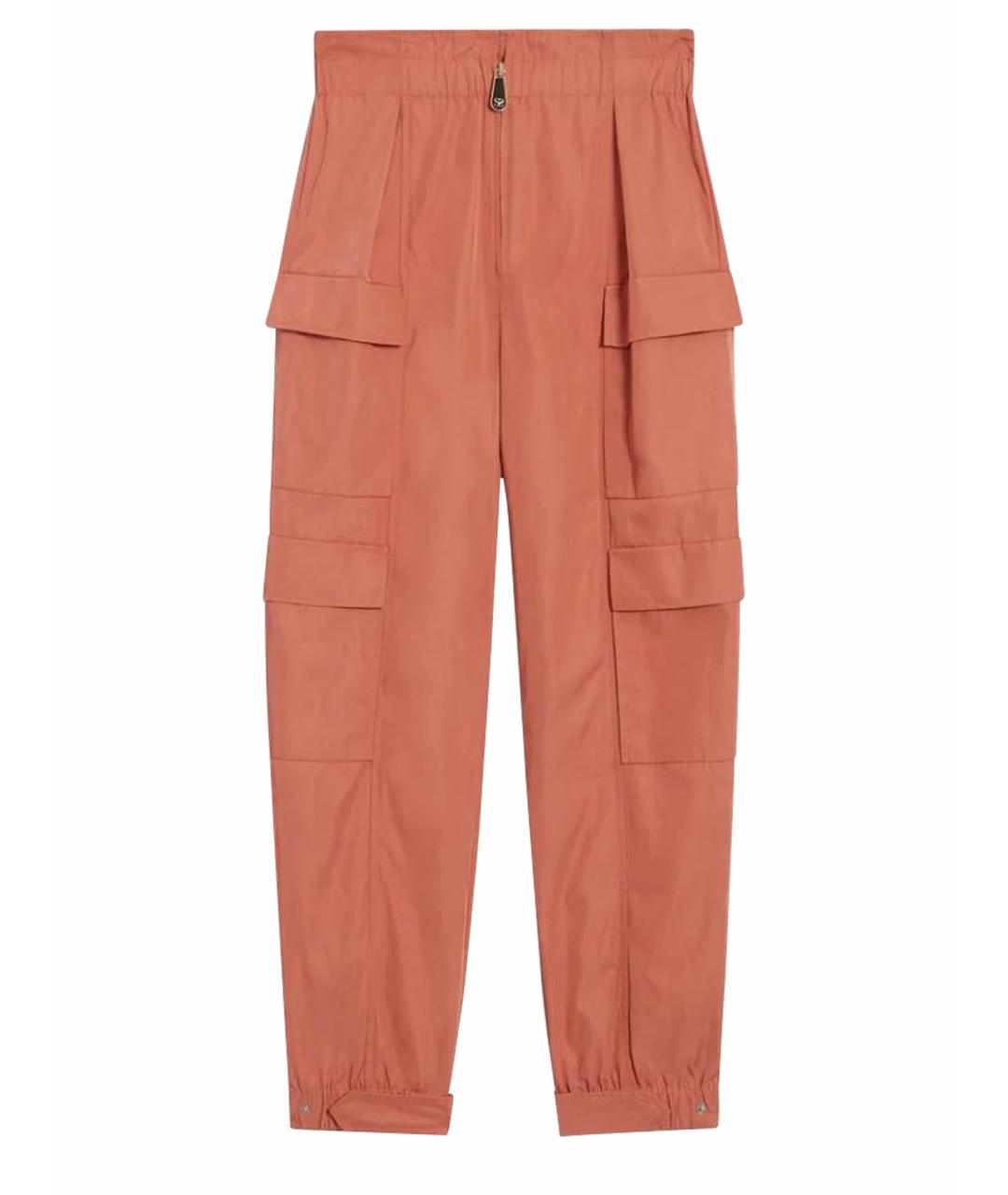 SANDRO Коралловые полиэстеровые прямые брюки, фото 1