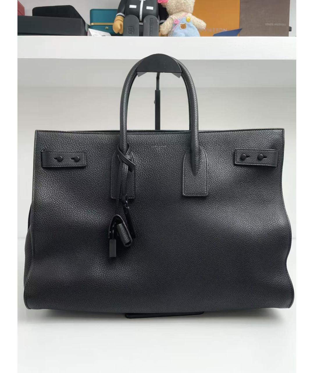 SAINT LAURENT Черная кожаная сумка через плечо, фото 2