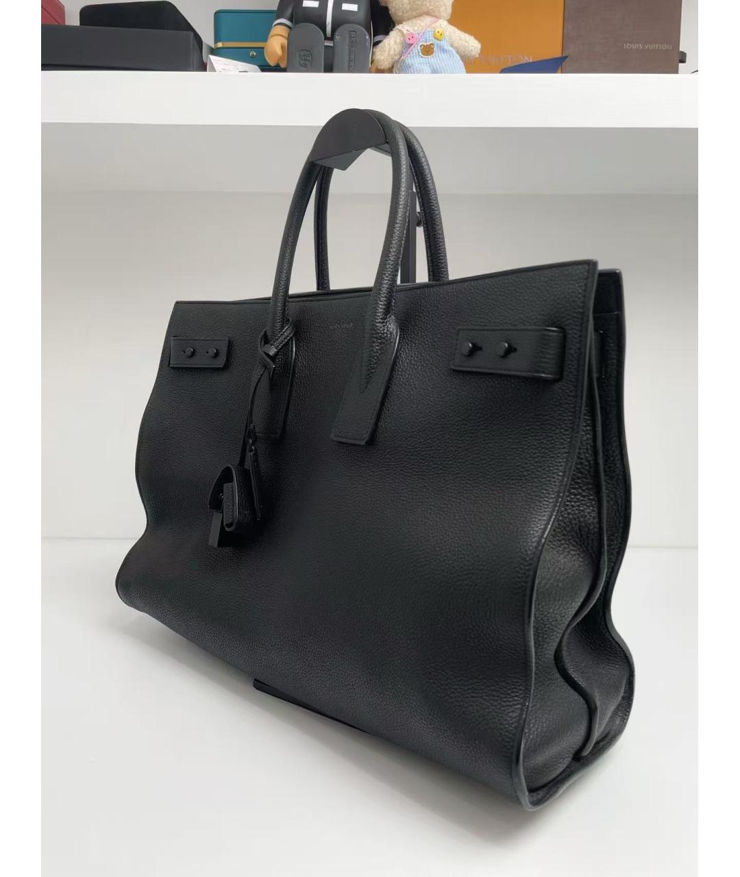 SAINT LAURENT Черная кожаная сумка через плечо, фото 4