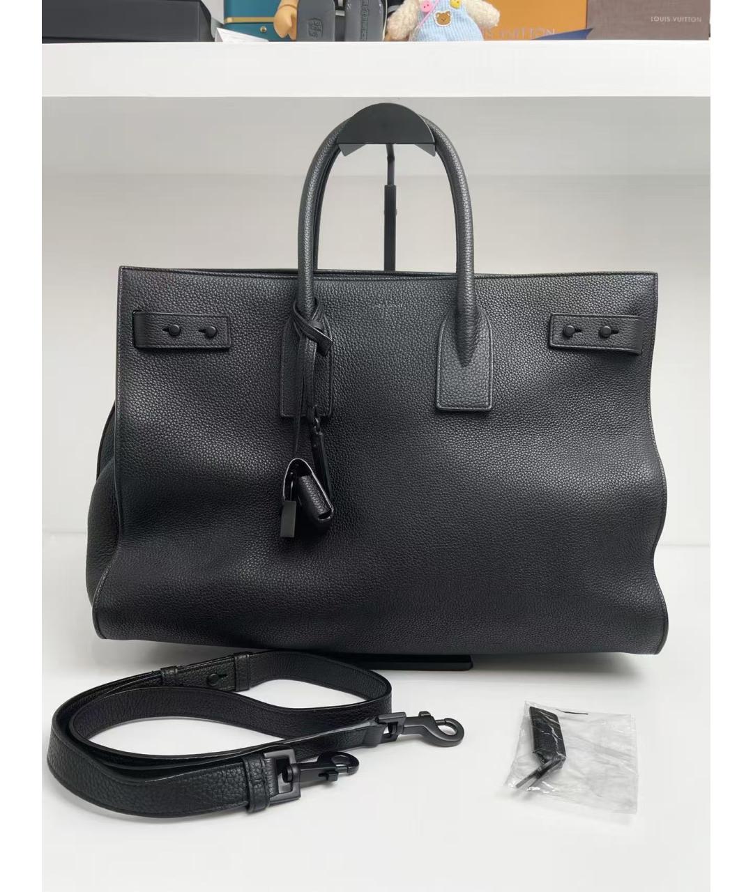 SAINT LAURENT Черная кожаная сумка через плечо, фото 7