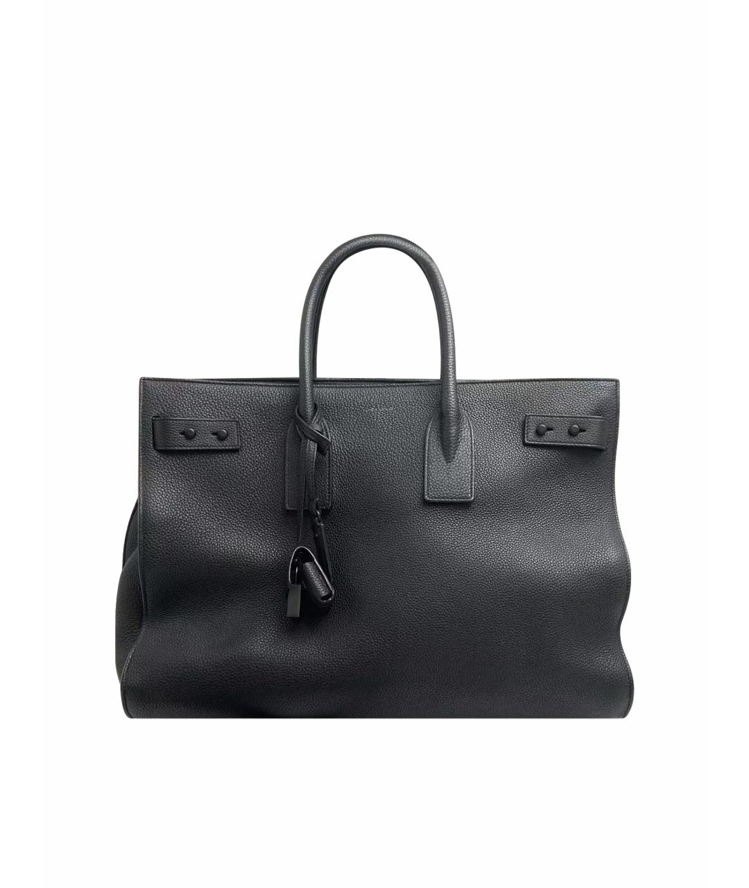 SAINT LAURENT Черная кожаная сумка через плечо, фото 1