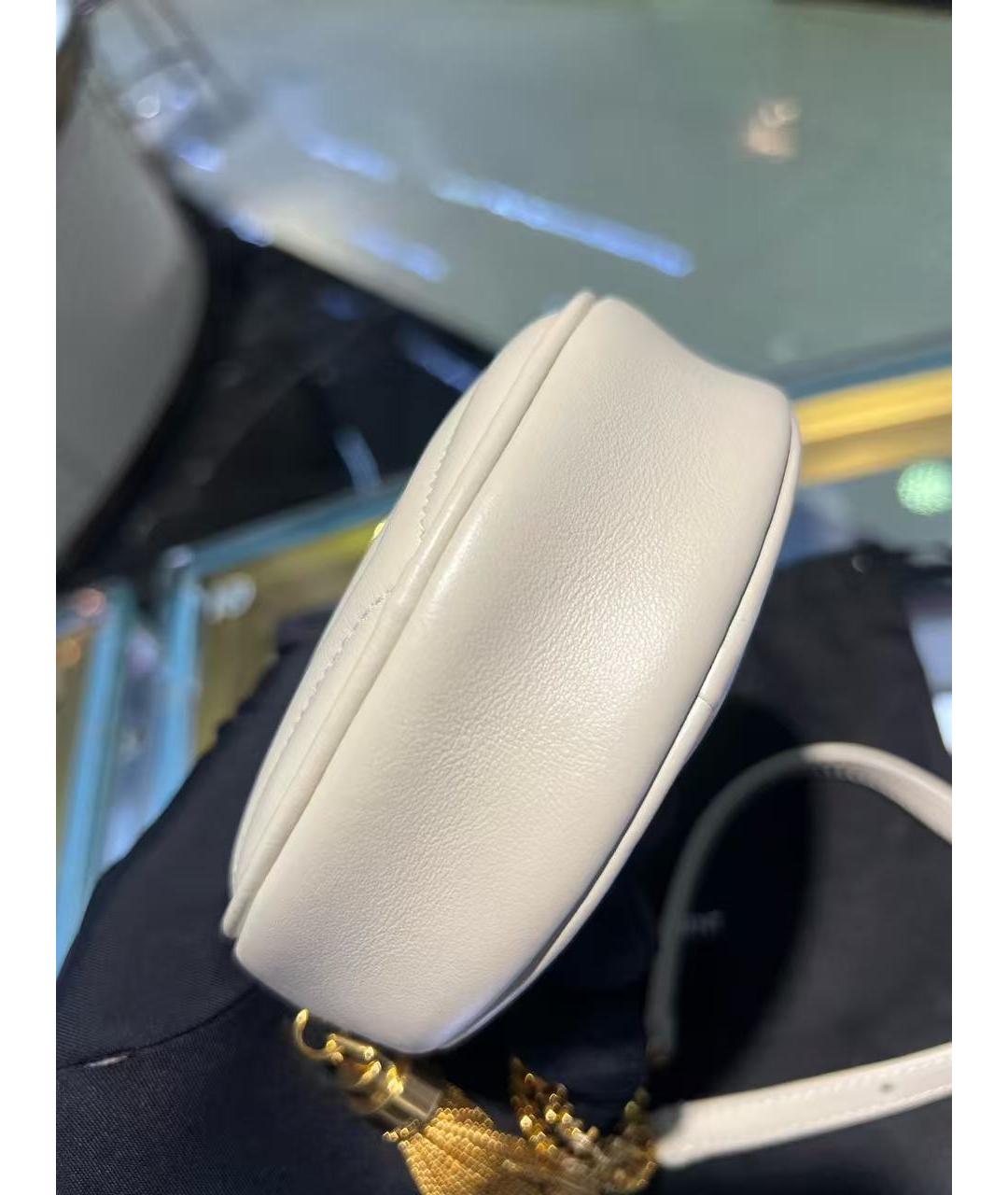 SAINT LAURENT Белая кожаная сумка через плечо, фото 4