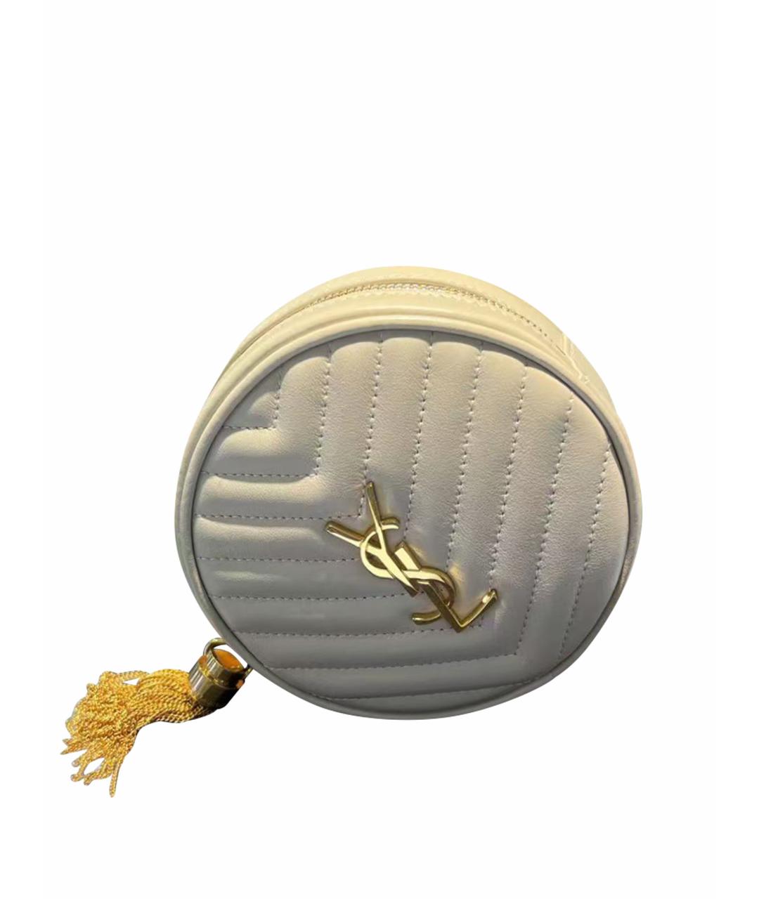 SAINT LAURENT Белая кожаная сумка через плечо, фото 1