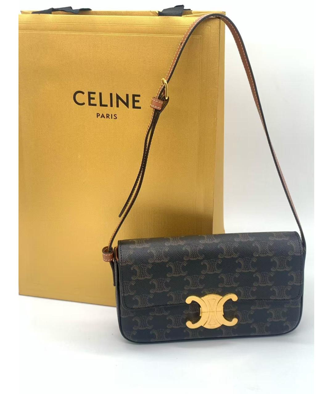 CELINE Коричневая сумка через плечо, фото 6